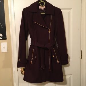 Michael Kors Asymmetrical Belted Coat wool